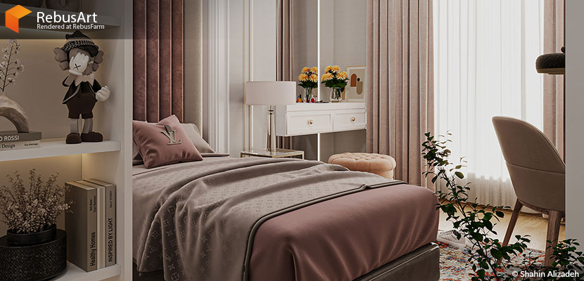 Shahin Alizadeh, 'Interior Bedroom' Architectural visualization