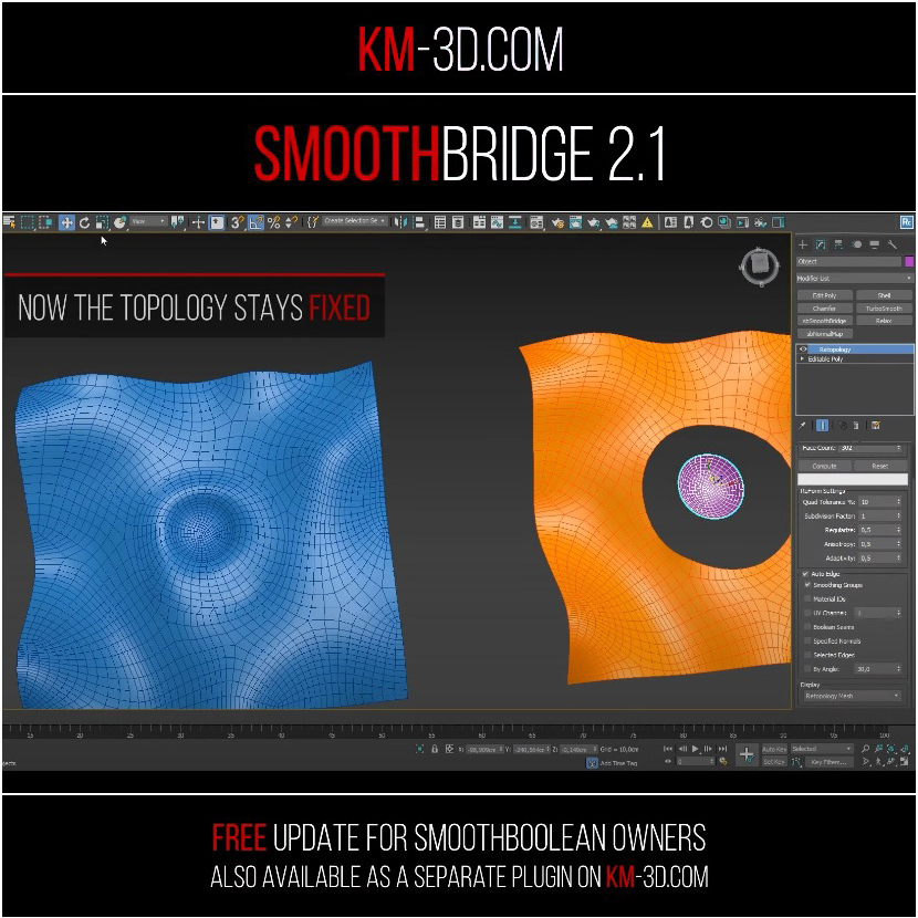 3DS Max – Smooth Bridge modifier update 2.1 3DS Max – Smooth Bridge modifier update 2.1