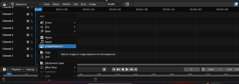 Blender images sequences