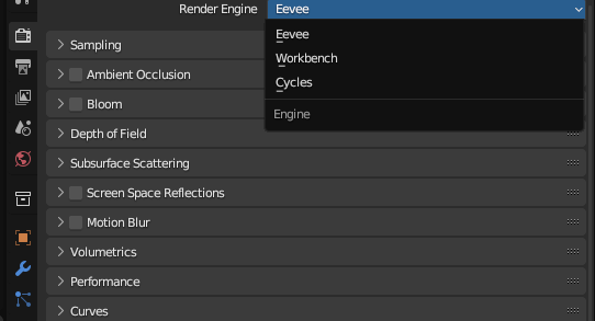 Blender render options