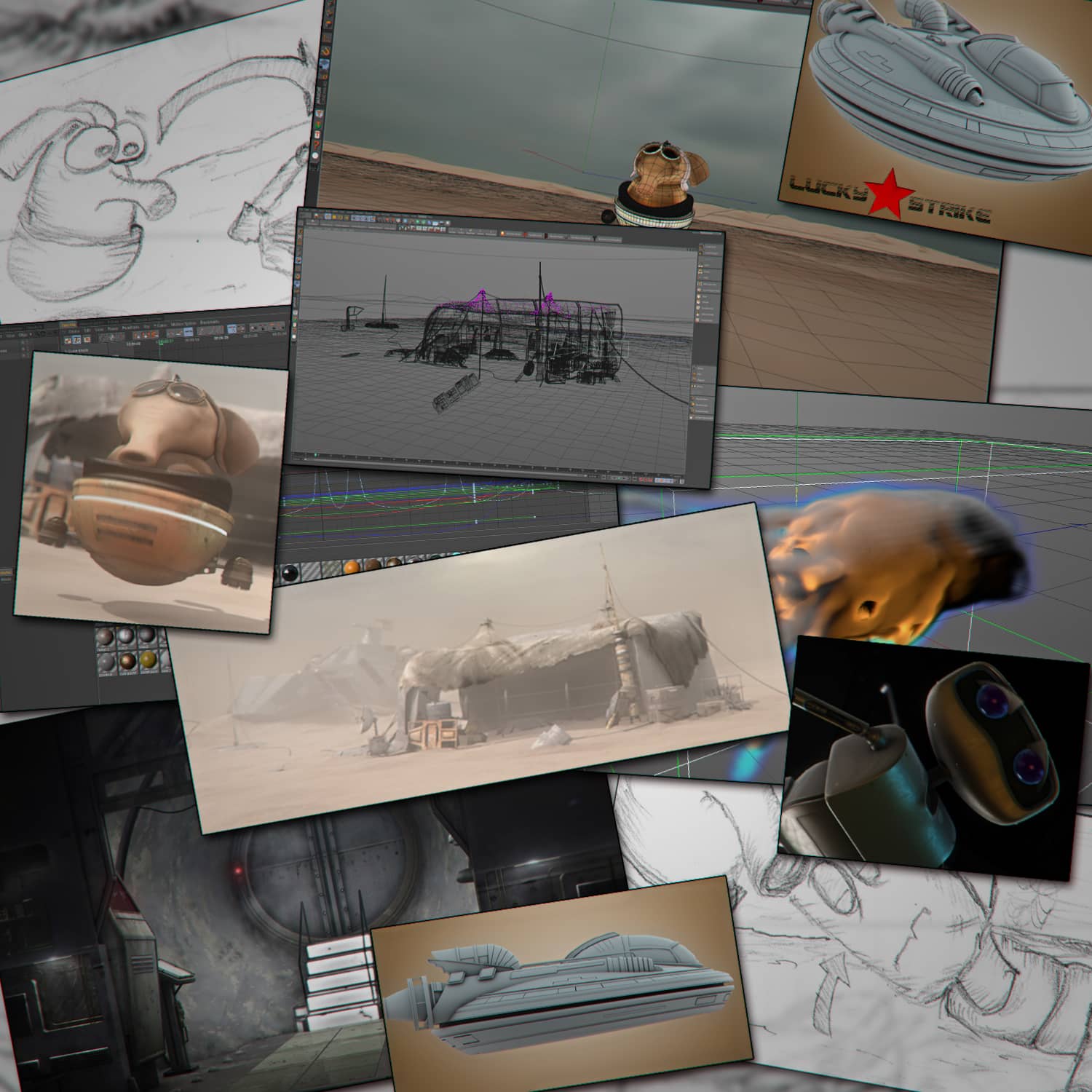 Working sketches and models for "Two Worlds"