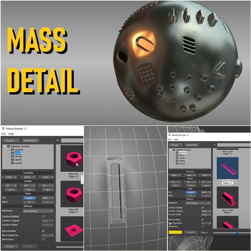 3ds Max - 3D modeling details with Kitbasher 3ds Max - 3D modeling details with Kitbasher