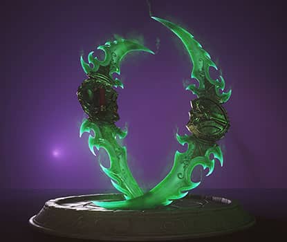 Twin Blades of Azzinoth Two rendered green blades