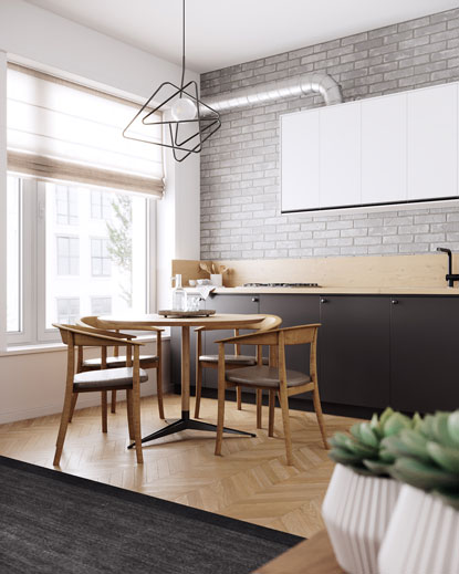 RebusFarm Making-of with Arnaldo Morales Apartment kitchen at day time