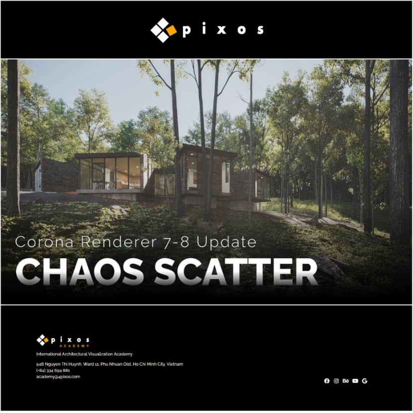 4Pixos Academy - Chaos Scatter - Corona renderer 7-8 update 4Pixos Academy - Chaos Scatter - Corona renderer 7-8 update