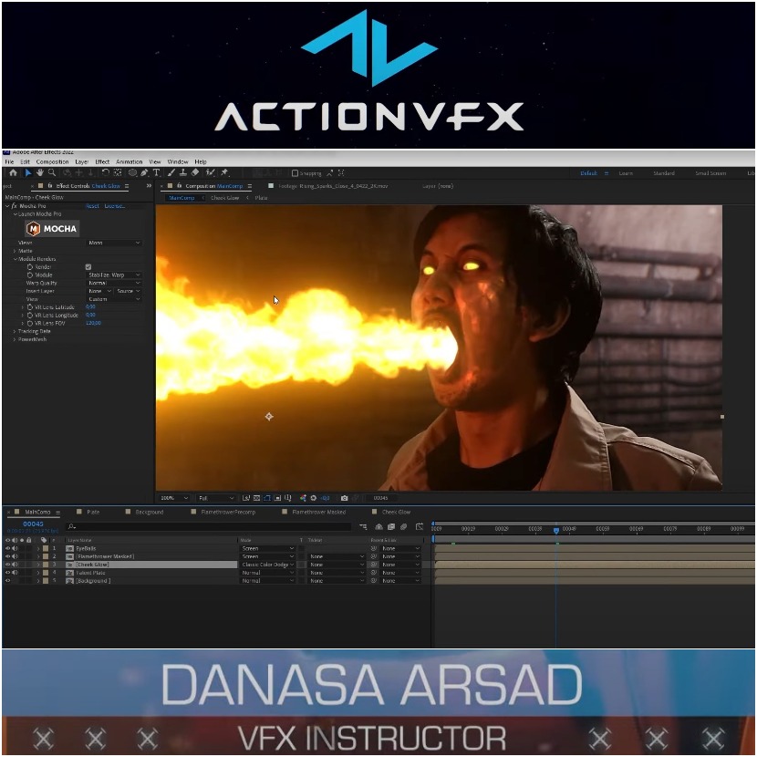 Action VFX - Create The Extremists fire breathing effect in After Effects Action VFX - Create The Extremists fire breathing effect in After Effects