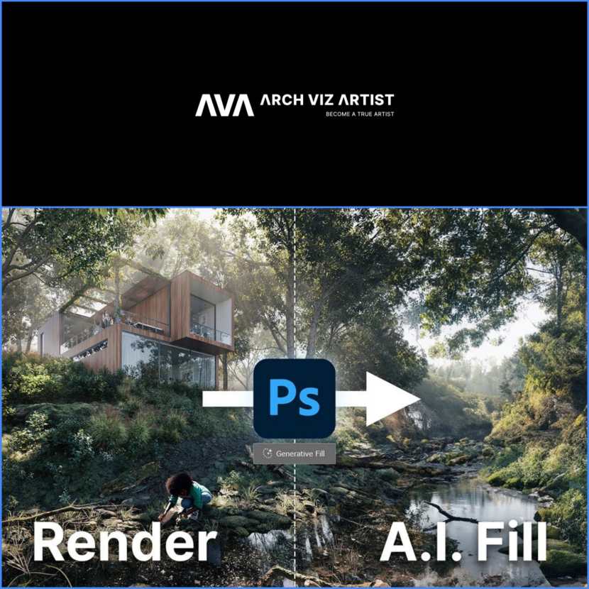Arch Viz Artist - How to use AI Photoshop Tool to generate Photo Fills Arch Viz Artist - How to use AI Photoshop Tool to generate Photo Fills