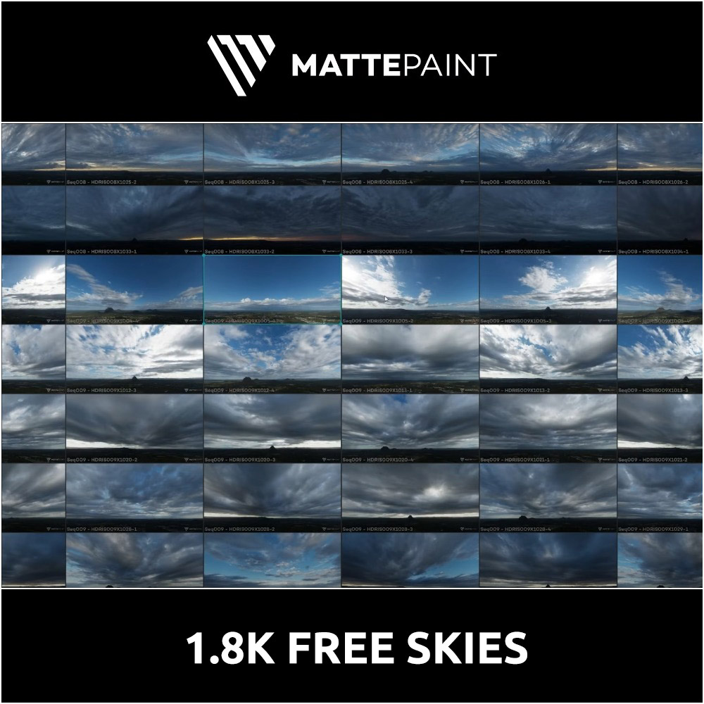 MattePaint - 1.8K Free Skies - Demo Library MattePaint - 1.8K Free Skies - Demo Library