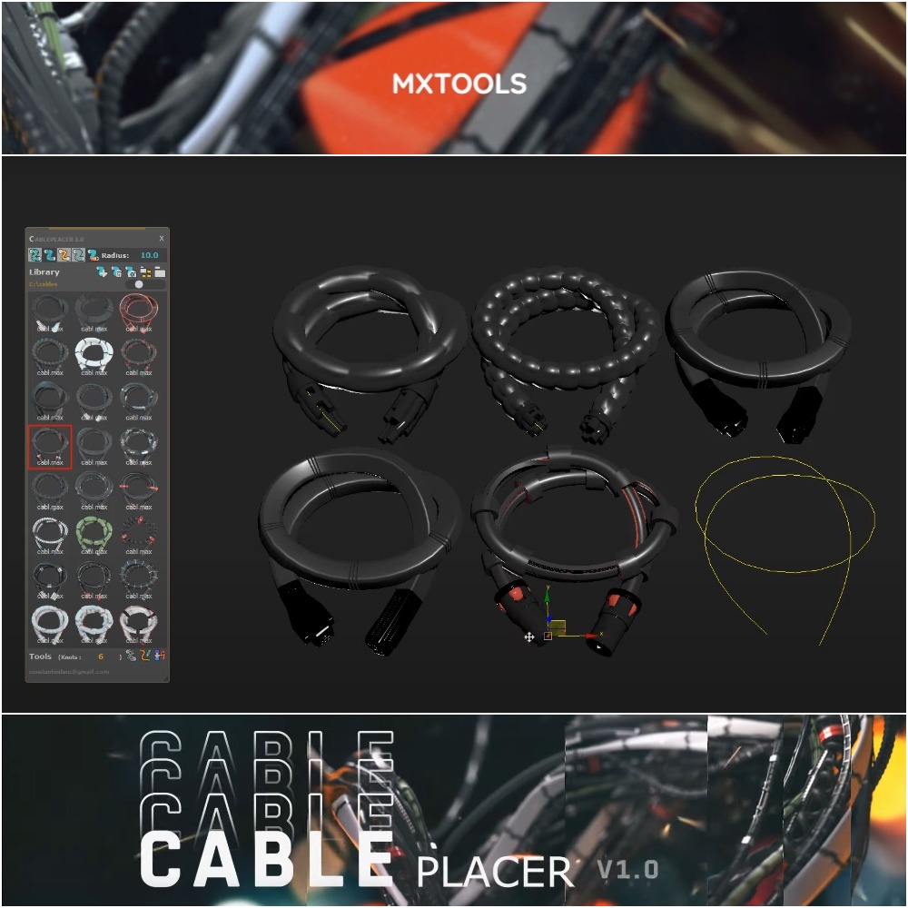 MxTools - CablePlacer 1.0 for 3DS Max MxTools - CablePlacer 1.0 for 3DS Max
