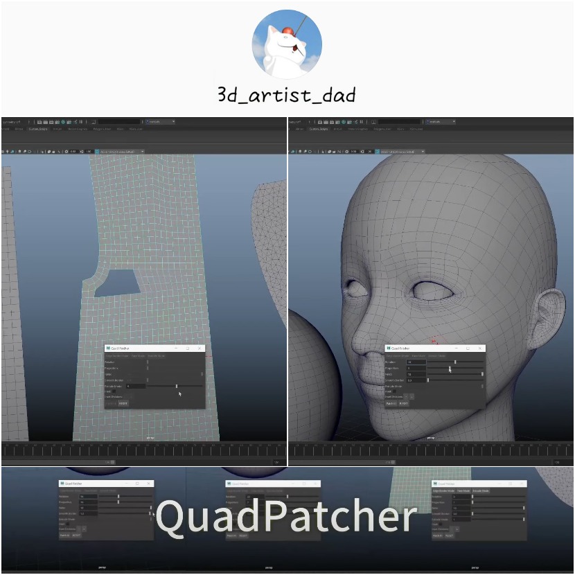 Quad Patcher - New free retopology script for Maya Quad Patcher - New free retopology script for Maya