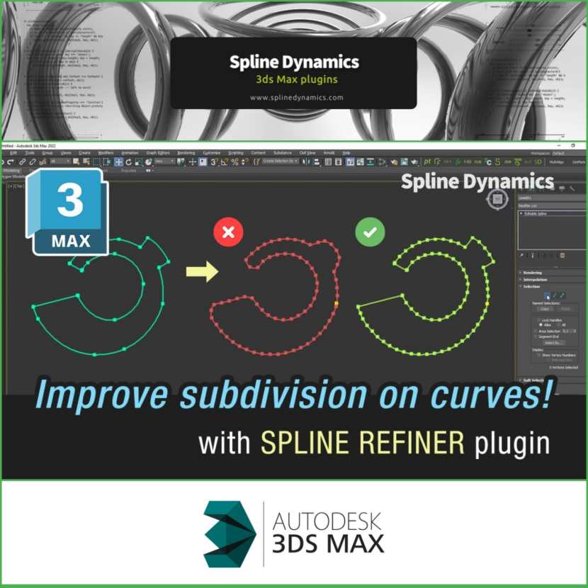 Spline Dynamics - Get even subdivisions on curves with the Spline Refiner Spline Dynamics - Get even subdivisions on curves with the Spline Refiner